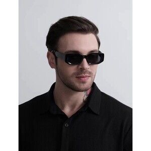 2024 new black classic retro designer branded concave irregular thick frame men